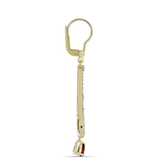 Pozlátené Strieborné Náušnice s Bartonským Granátom a Bielym Topásom