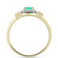 Pozlátený Strieborný Prsteň s Kolumbijským Smaragdom a Bielym Diamantom