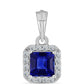 Strieborný Prívesok s Austrálskym Modrým Zafírom a Bielym Topásom