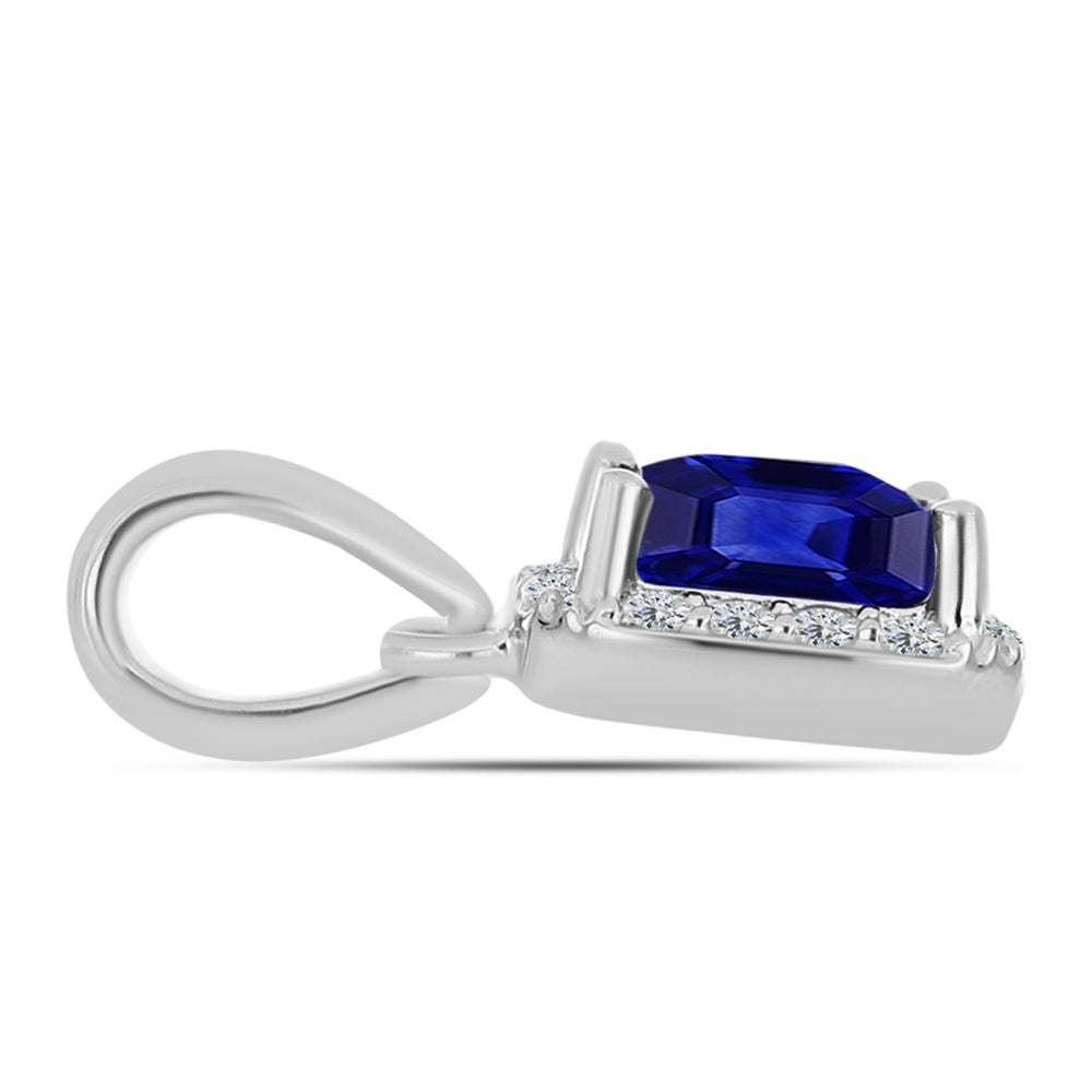 Strieborný Prívesok s Austrálskym Modrým Zafírom a Bielym Topásom 2 
