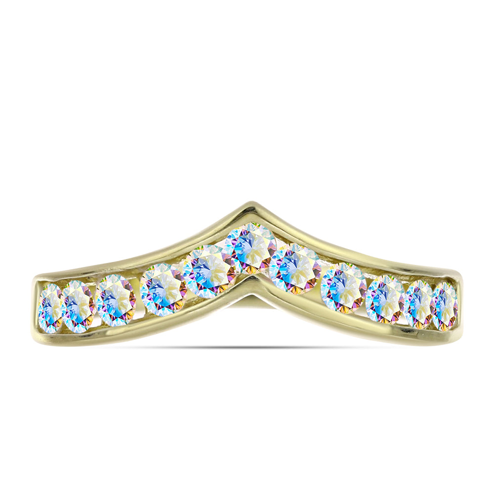 Pozlátený Strieborný Prsteň s Ľadovým Moissanitom 1 