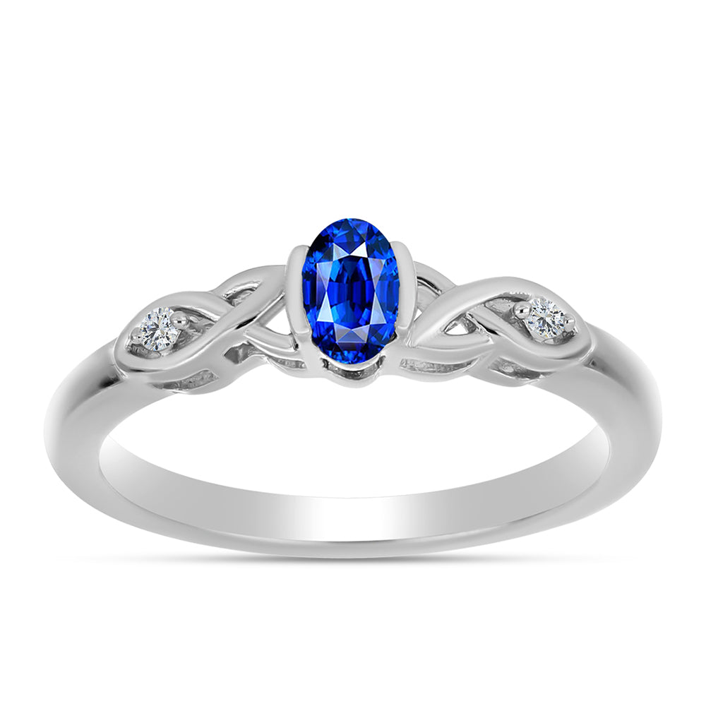 Strieborný Prsteň s Austrálskym Modrým Zafírom a Bielym Topásom