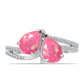 Strieborný Prsteň s so Sýto Ružovým Opálom z Lega Dembi a Bielym Topásom