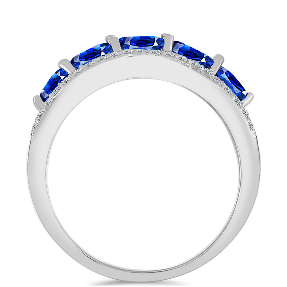Strieborný Prsteň s Austrálskym Modrým Zafírom a Bielym Topásom 2 