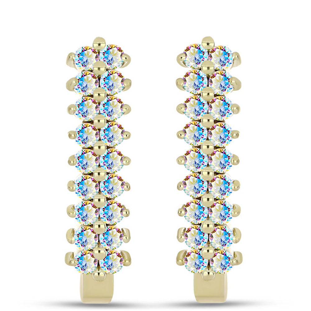 Pozlátené Strieborné Náušnice s Ľadovým Moissanitom 1 