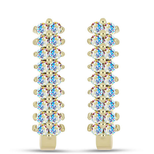 Pozlátené Strieborné Náušnice s Ľadovým Moissanitom