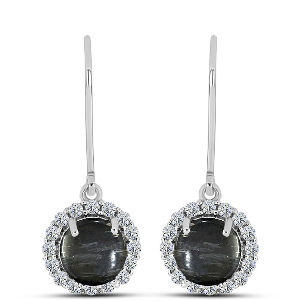 Strieborné Náušnice s Picasso Jaspisom a Bielym Topásom 1 