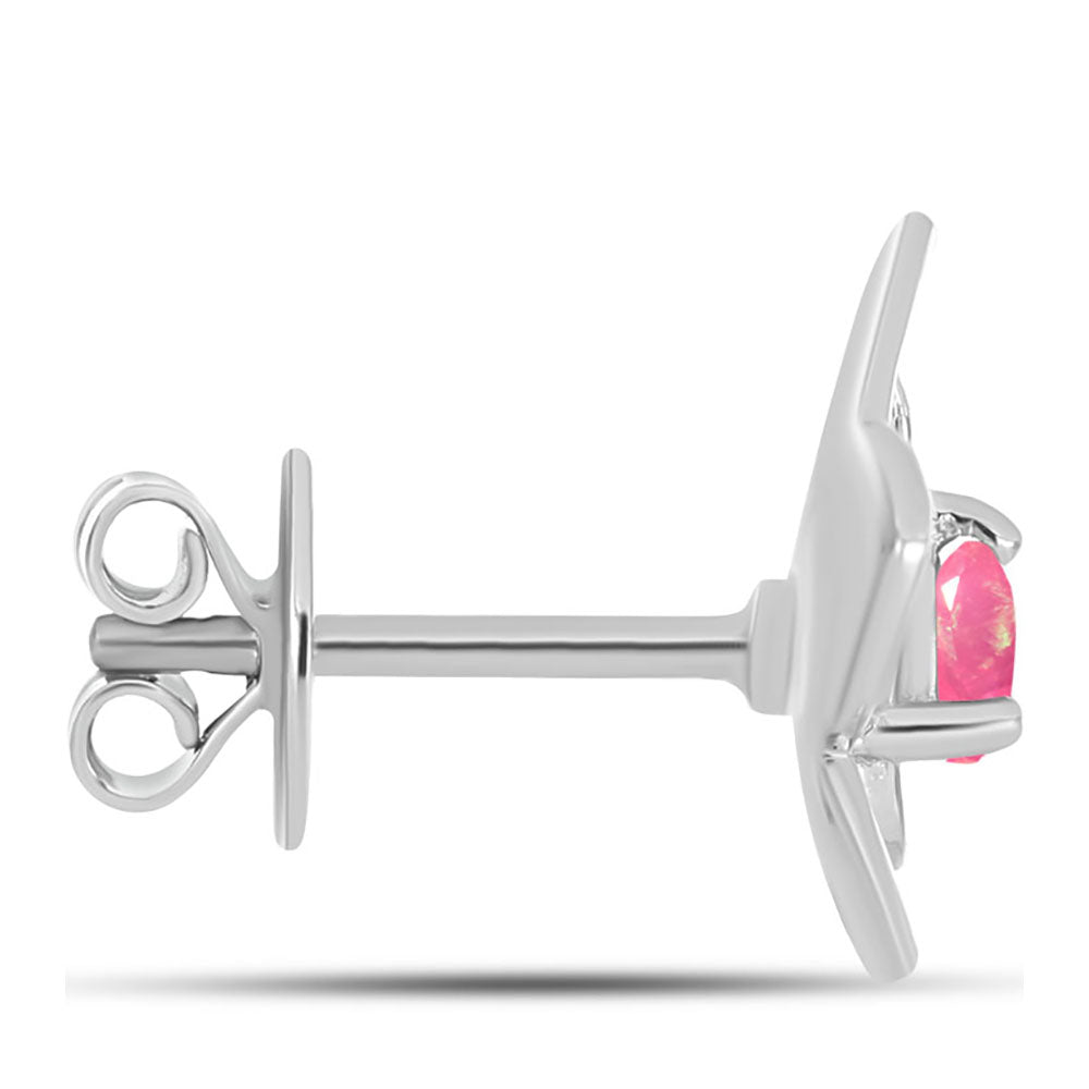 Strieborné Náušnice s so Sýto Ružovým Opálom z Lega Dembi 2 