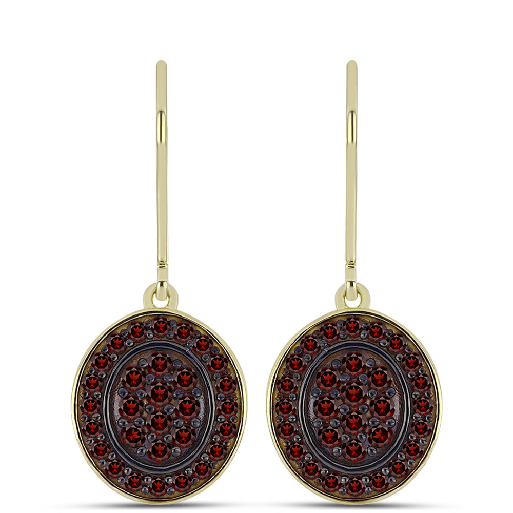 Pozlátené Strieborné Náušnice s Bartonským Granátom 1 