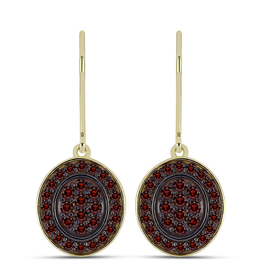 Pozlátené Strieborné Náušnice s Bartonským Granátom