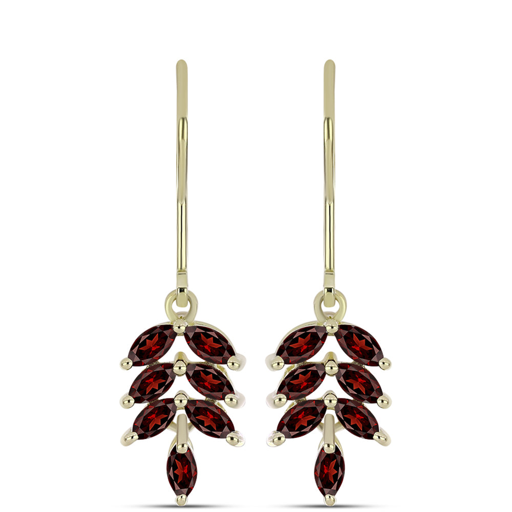 Pozlátené Strieborné Náušnice s Bartonským Granátom 1 