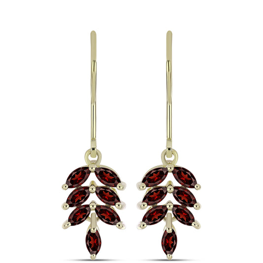 Pozlátené Strieborné Náušnice s Bartonským Granátom