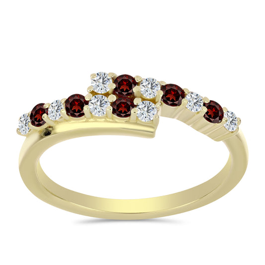 Pozlátený Strieborný Prsteň s Bartonským Granátom a Bielym Topásom