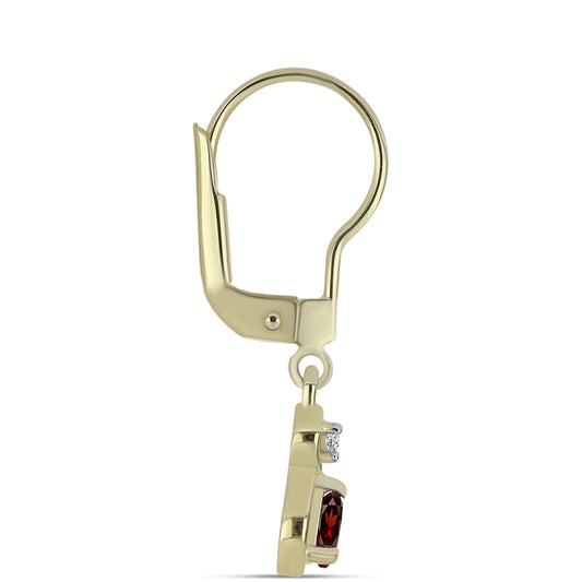 Pozlátené Strieborné Náušnice s Bartonským Granátom a Bielym Topásom