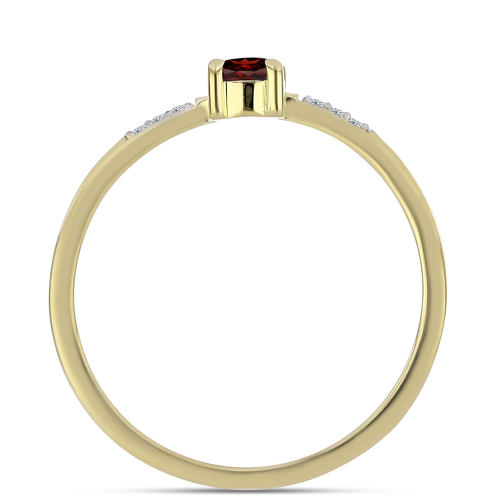 Pozlátený Strieborný Prsteň s Bartonským Granátom a Bielym Topásom