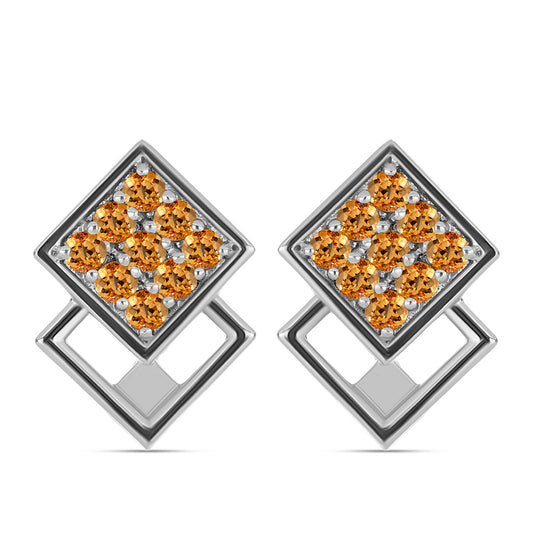 Strieborné Náušnice s "Cisárskym žltým" topazom