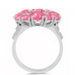 Strieborný Prsteň s so Sýto Ružovým Opálom z Lega Dembi a Bielym Topásom