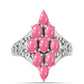 Strieborný Prsteň s so Sýto Ružovým Opálom z Lega Dembi