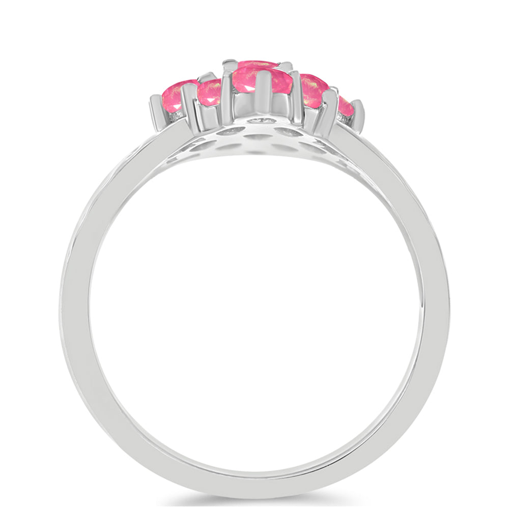 Strieborný Prsteň s so Sýto Ružovým Opálom z Lega Dembi