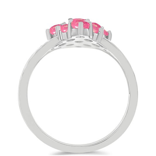 Strieborný Prsteň s so Sýto Ružovým Opálom z Lega Dembi