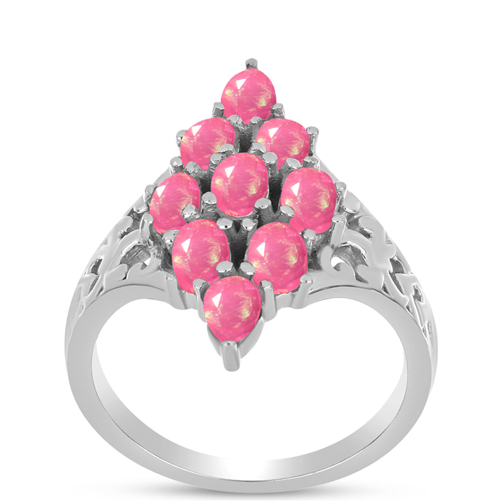 Strieborný Prsteň s so Sýto Ružovým Opálom z Lega Dembi 3 