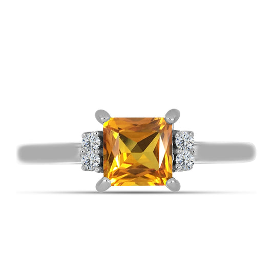 Strieborný Prsteň s "Cisárskym žltým" topazom a Bielym Topásom