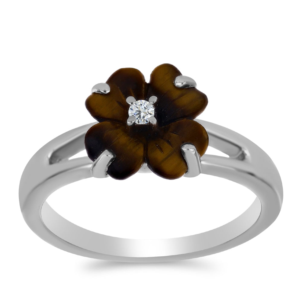 Strieborný Prsteň s Picasso Jaspisom a Bielym Topásom