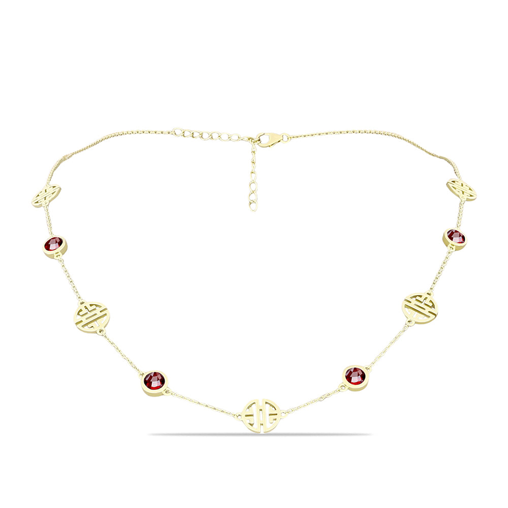 Pozlátený Strieborný Náhrdelník s Bartonským Granátom