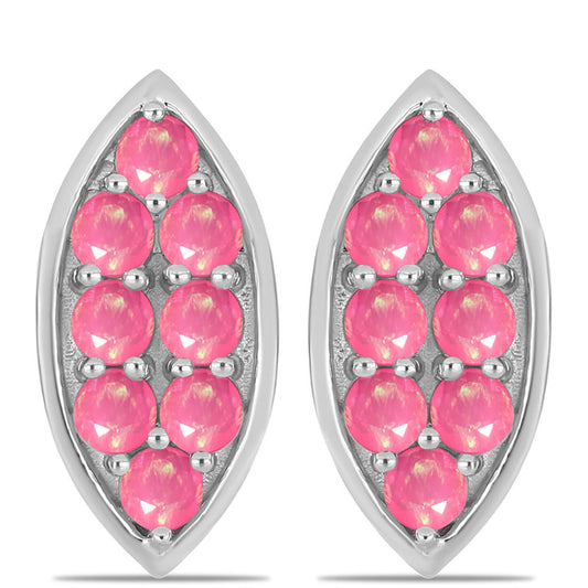 Strieborné Náušnice s so Sýto Ružovým Opálom z Lega Dembi