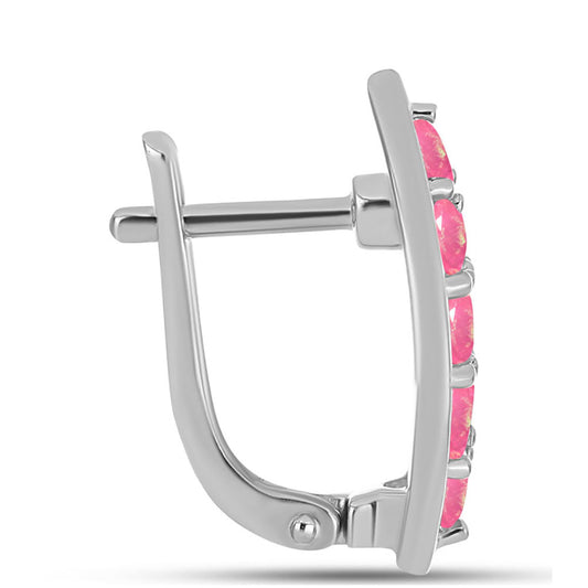 Strieborné Náušnice s so Sýto Ružovým Opálom z Lega Dembi