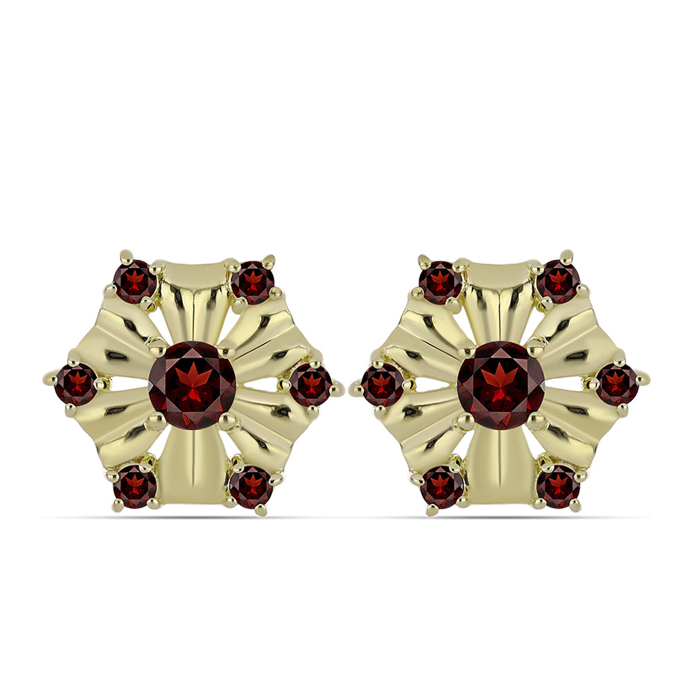 Pozlátené Strieborné Náušnice s Bartonským Granátom