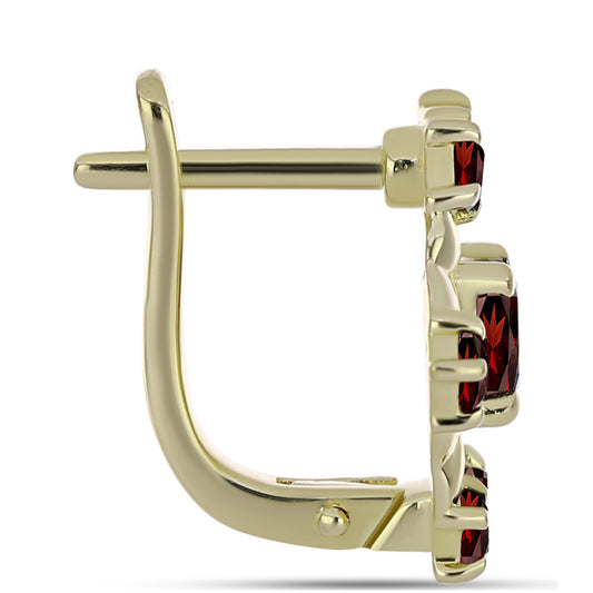 Pozlátené Strieborné Náušnice s Bartonským Granátom