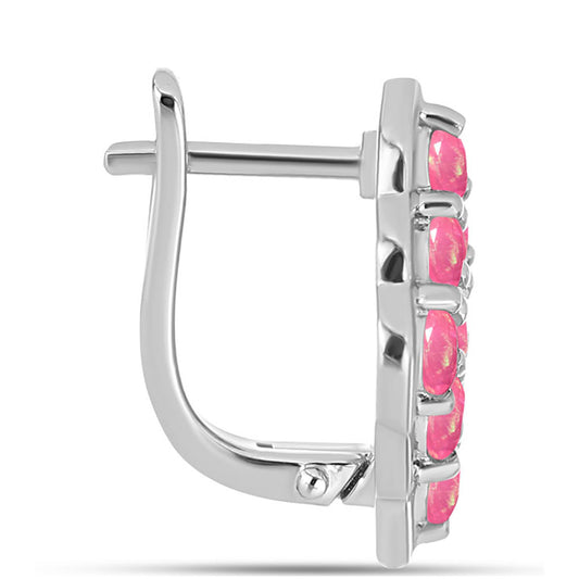 Strieborné Náušnice s so Sýto Ružovým Opálom z Lega Dembi