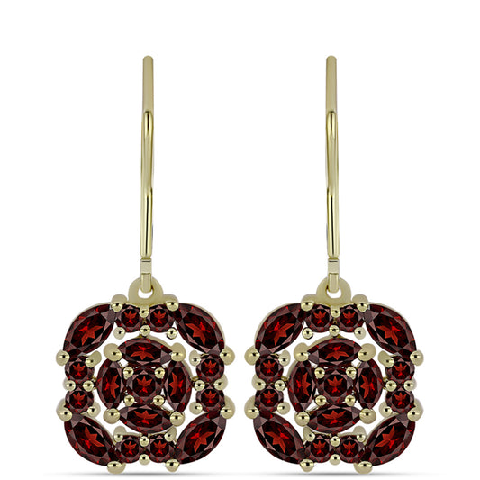 Pozlátené Strieborné Náušnice s Bartonským Granátom