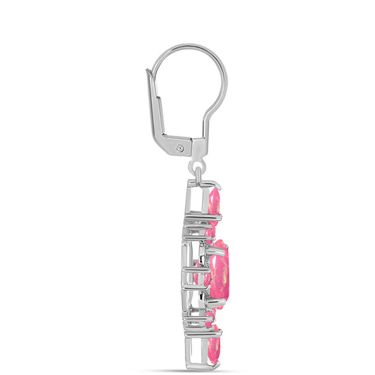 Strieborné Náušnice s so Sýto Ružovým Opálom z Lega Dembi