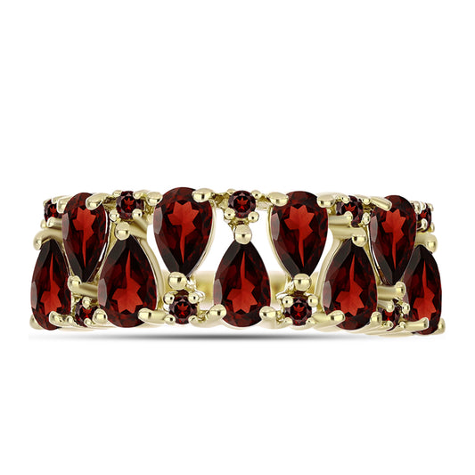 Pozlátený Strieborný Prsteň s Bartonským Granátom