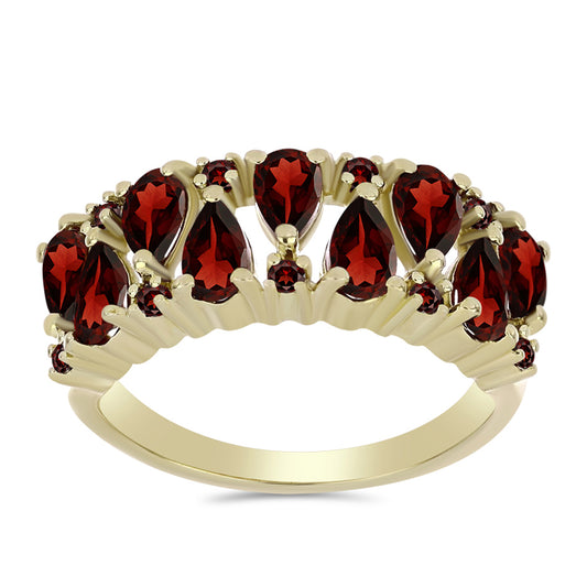 Pozlátený Strieborný Prsteň s Bartonským Granátom