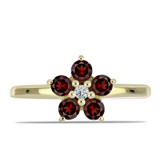 Pozlátený Strieborný Prsteň s Bartonským Granátom a Bielym Topásom