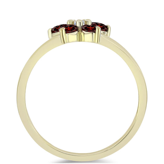 Pozlátený Strieborný Prsteň s Bartonským Granátom a Bielym Topásom