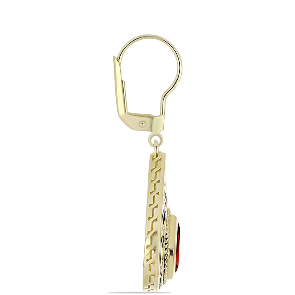 Pozlátené Strieborné Náušnice s Bartonským Granátom 2 