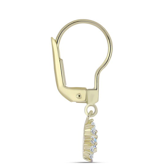 Pozlátené Strieborné Náušnice s Ľadovým Moissanitom a Bielym Topásom