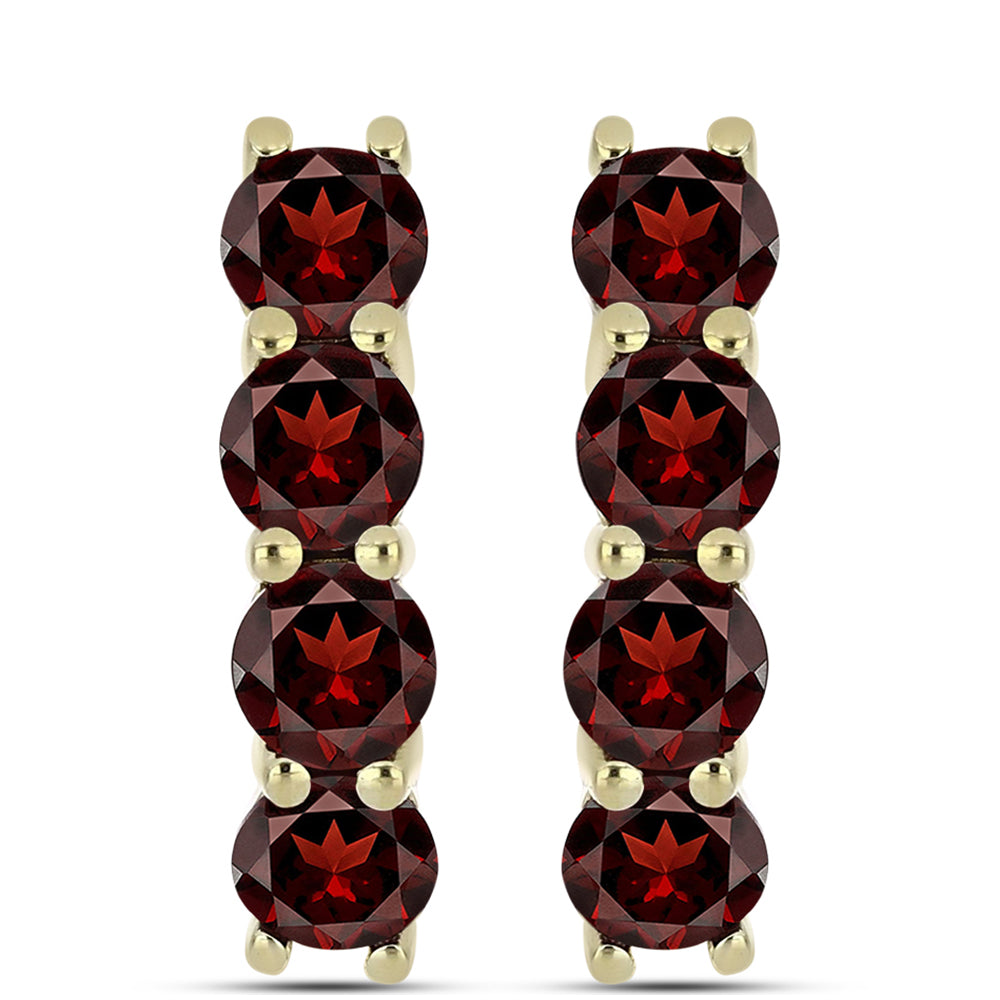 Pozlátené Strieborné Náušnice s Bartonským Granátom