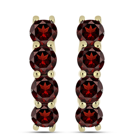 Pozlátené Strieborné Náušnice s Bartonským Granátom