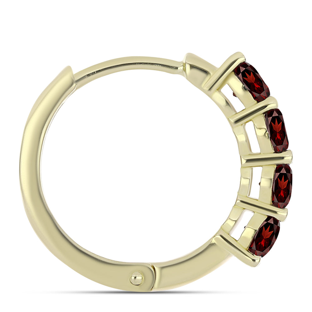 Pozlátené Strieborné Náušnice s Bartonským Granátom