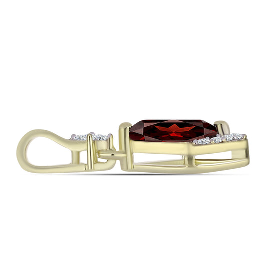 Pozlátený Strieborný Prívesok s Bartonským Granátom a Bielym Topásom