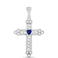 Kríž Strieborný Prívesok s Austrálskym Modrým Zafírom