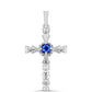 Kríž Strieborný Prívesok s Austrálskym Modrým Zafírom