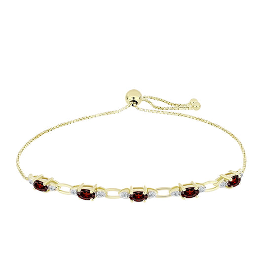 Pozlátený Strieborný Náramok s Bartonským Granátom a Bielym Topásom