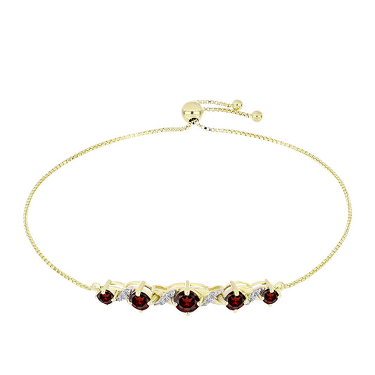 Pozlátený Strieborný Náramok s Bartonským Granátom a Bielym Topásom
