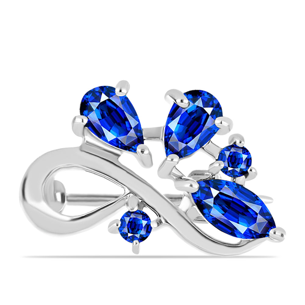 Strieborný Brošňa s Austrálskym Modrým Zafírom